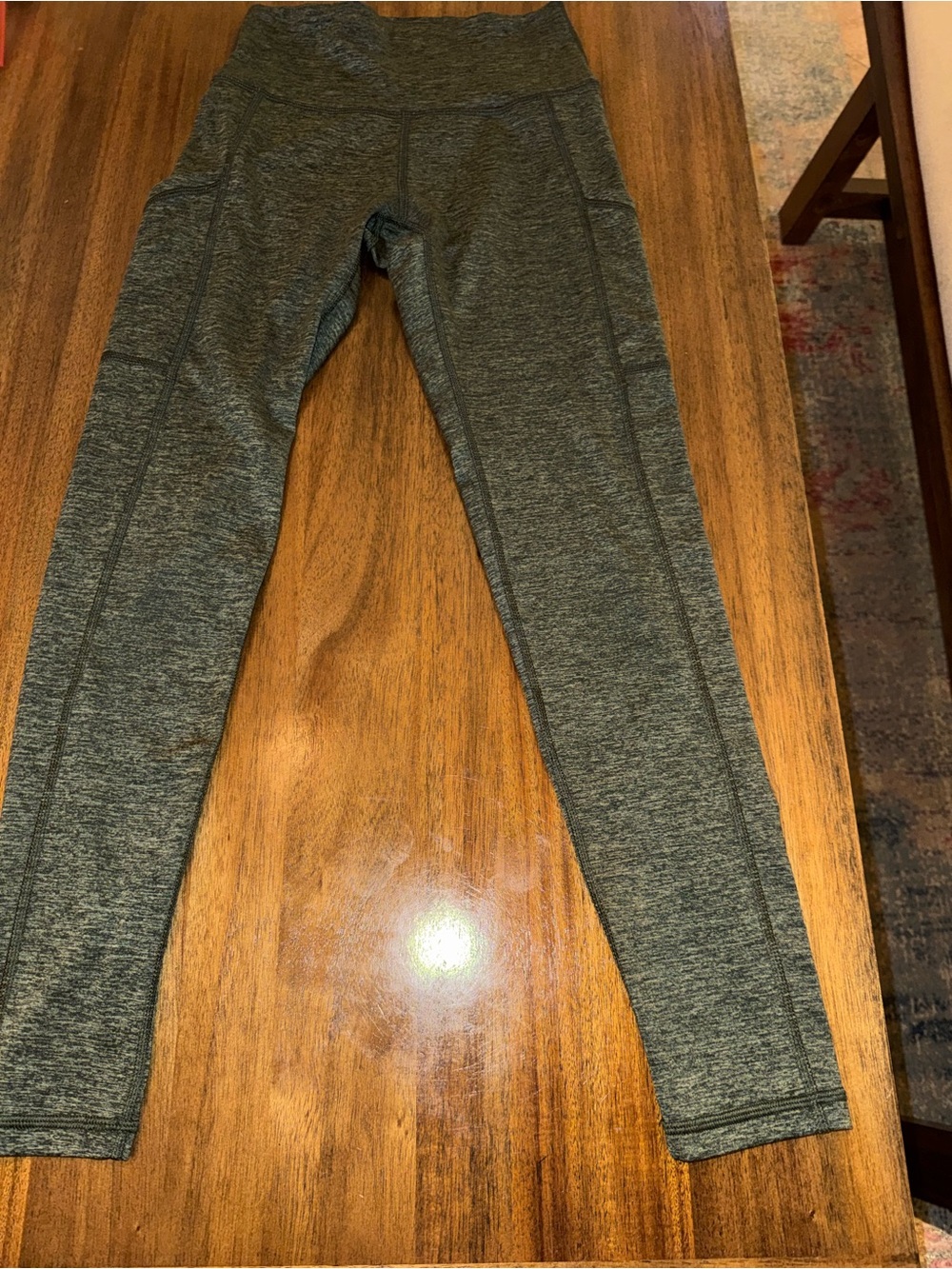 aerie Green Heather High-Rise Leggings with pockets
